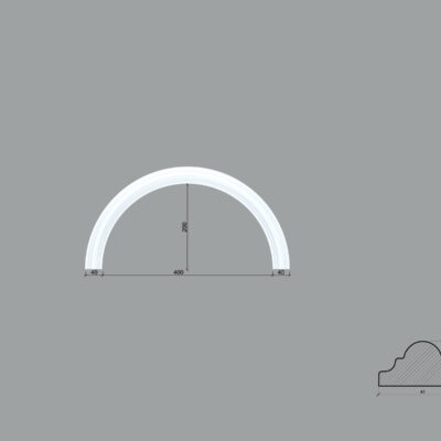 Arcada BR01 din poliuretan ARCBR01-400 de dimensiuni 200x20x400mm