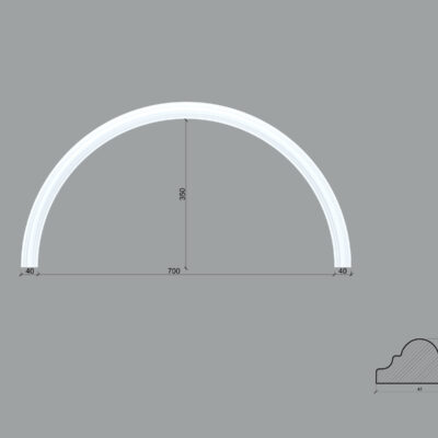 Arcada BR01 din poliuretan ARCBR01-700 de dimensiuni 350x20x700mm