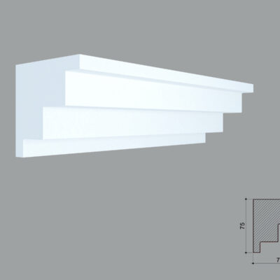 Cornisa masca galerie de interior MBC04 dimensiuni 75x75x2000mm