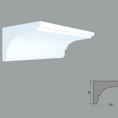 Cornisa masca galerie de interior MBC33 dimensiuni 80x120x2000mm