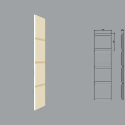 Coltar decorativ de exterior FPCL03-1M dimensiuni 1000x35x250x250mm debitat in 45