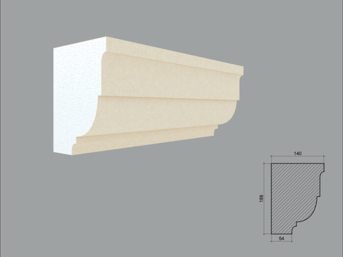 Profil pentru capitel de coloana patrata tip FP901P-2M de dimensiuni 188x140x2000mm - imagine 1
