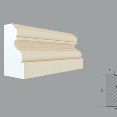 Profil pentru baza de coloana patrata tip FP904P-2M de dimensiuni 200x120x2000mm