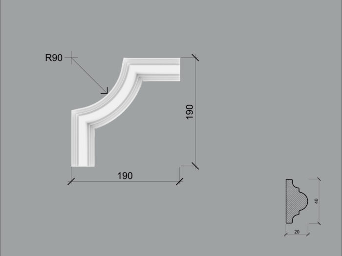 Coltar poliuretan pentru brau C4BR01 dimensiuni 185x20x185mm - imagine 1