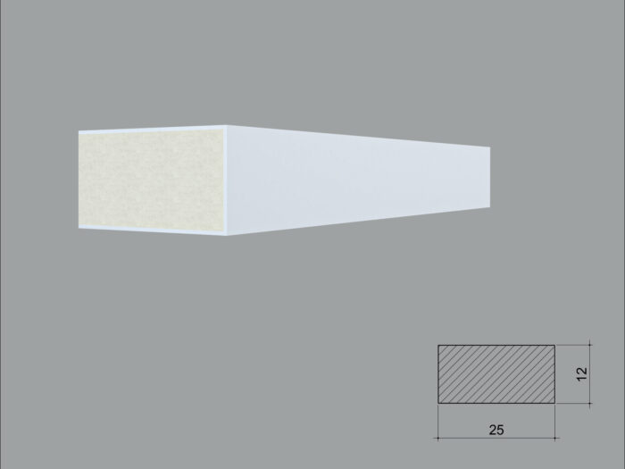 Brau poliuretan de interior BR14XS dimensiuni 25x12x2000mm - imagine 1