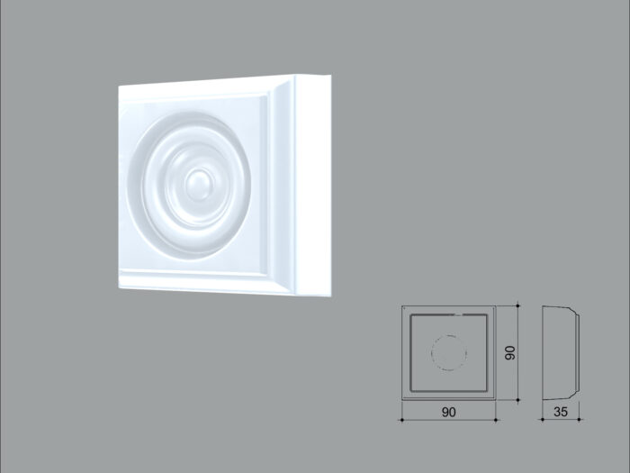 Accent / Ornament decorativ de interior poliuretan FPAD07M dimensiuni 90x90x34mm - imagine 1