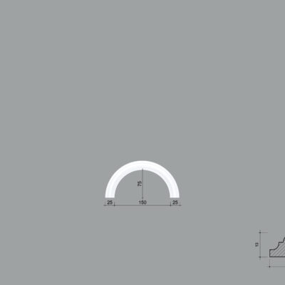 Arcada BR08 din poliuretan ARCBR08-150 de dimensiuni 75x13x150mm