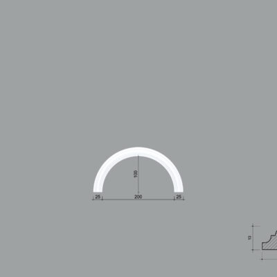 Arcada BR08 din poliuretan ARCBR08-200 de dimensiuni 100x13x200mm