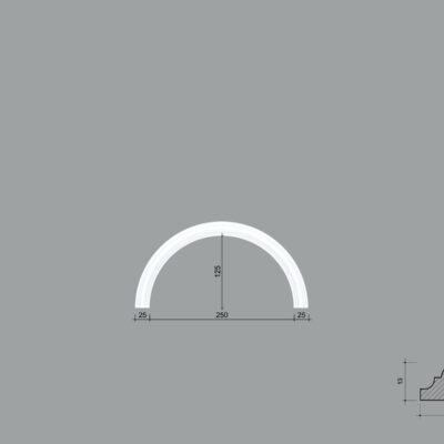 Arcada BR08 din poliuretan ARCBR08-250 de dimensiuni 125x13x250mm