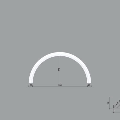 Arcada BR08 din poliuretan ARCBR08-350 de dimensiuni 175x13x350mm