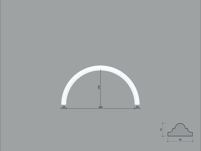 Arcada BR08 din poliuretan ARCBR08-350 de dimensiuni 175x13x350mm - imagine 1