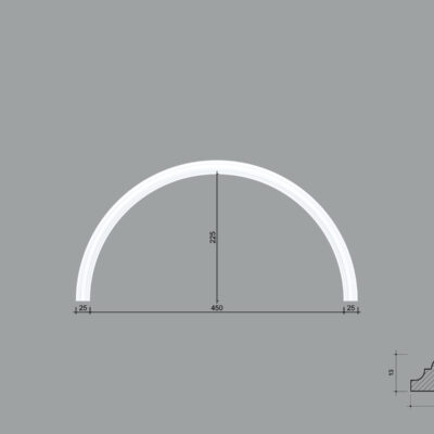 Arcada BR08 din poliuretan ARCBR08-450 de dimensiuni 225x13x450mm