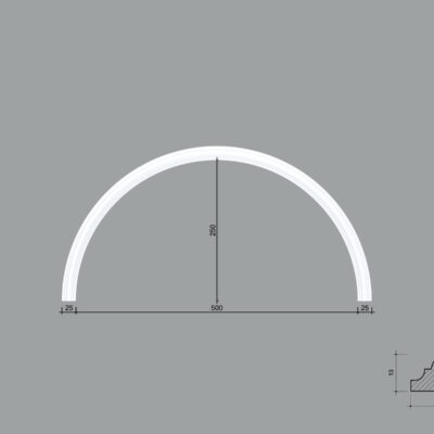 Arcada BR08 din poliuretan ARCBR08-500 de dimensiuni 250x13x500mm