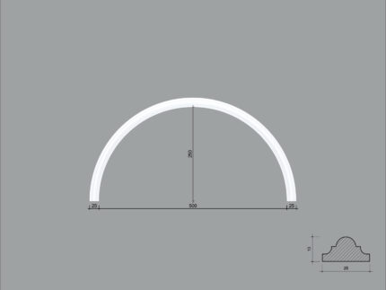 Arcada BR08 din poliuretan ARCBR08-500 de dimensiuni 250x13x500mm