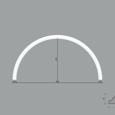 Arcada BR08 din poliuretan ARCBR08-550 de dimensiuni 275x13x550mm