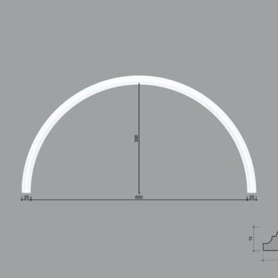 Arcada BR08 din poliuretan ARCBR08-600 de dimensiuni 300x13x600mm