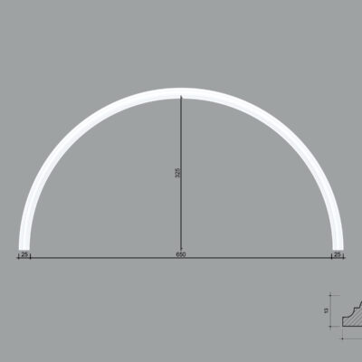 Arcada BR08 din poliuretan ARCBR08-650 de dimensiuni 325x13x650mm