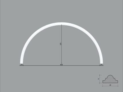 Arcada BR08 din poliuretan ARCBR08-650 de dimensiuni 325x13x650mm