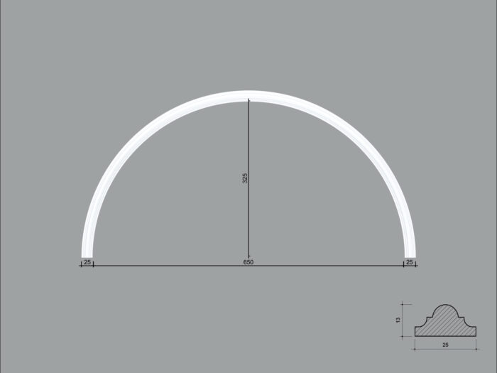 Arcada BR08 din poliuretan ARCBR08-650 de dimensiuni 325x13x650mm - imagine 1