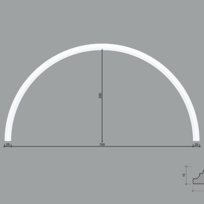 Arcada BR08 din poliuretan ARCBR08-700 de dimensiuni 350x13x700mm