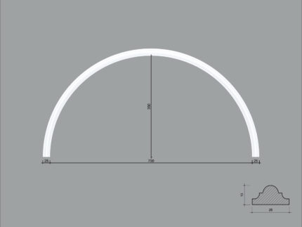 Arcada BR08 din poliuretan ARCBR08-700 de dimensiuni 350x13x700mm
