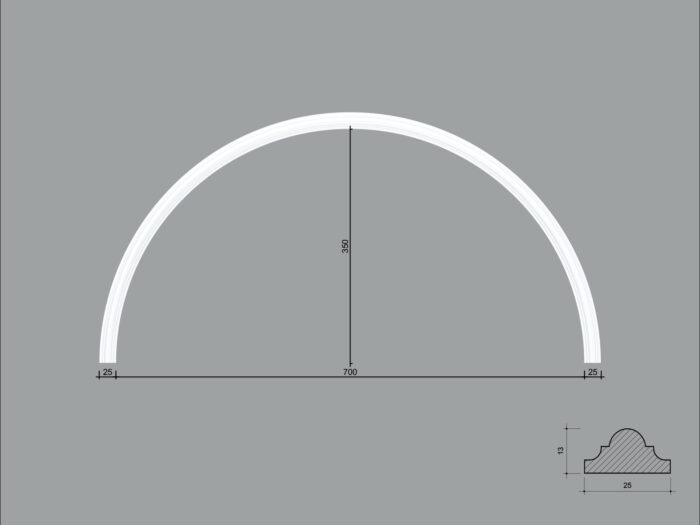 Arcada BR08 din poliuretan ARCBR08-700 de dimensiuni 350x13x700mm - imagine 1