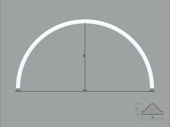 Arcada BR08 din poliuretan ARCBR08-800 de dimensiuni 400x13x800mm - imagine 1