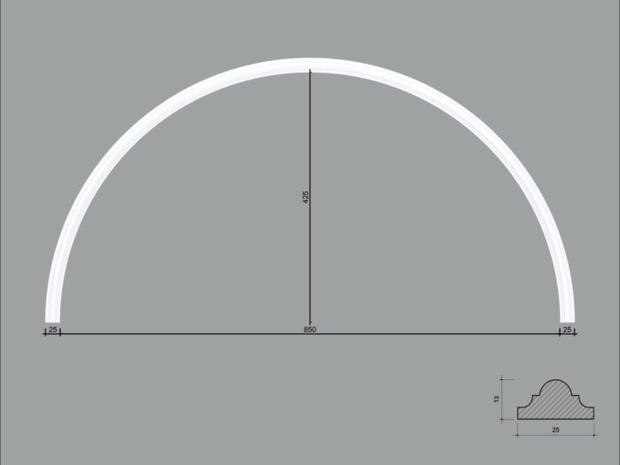 Arcada BR08 din poliuretan ARCBR08-850 de dimensiuni 425x13x850mm - imagine 1