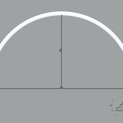 Arcada BR08 din poliuretan ARCBR08-900 de dimensiuni 450x13x900mm