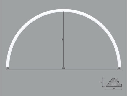 Arcada BR08 din poliuretan ARCBR08-900 de dimensiuni 450x13x900mm