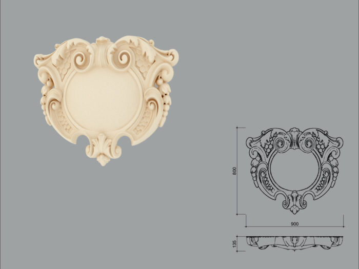 Accent decorativ de exterior FPADE24-800 dimensiuni 800x135x900mm - imagine 1