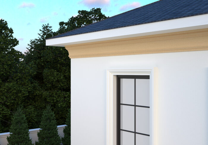 Cornisa decorativa de exterior tip FPC17-2M de dimensiuni 260x90x2000mm - imagine 2