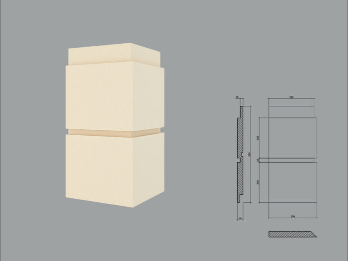 Coltar decorativ de exterior FPCL10 dimensiuni 250/250x30x250mm - imagine 3