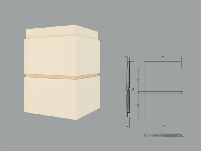 Coltar decorativ de exterior FPCL11 dimensiuni 350/350x30x250mm - imagine 3