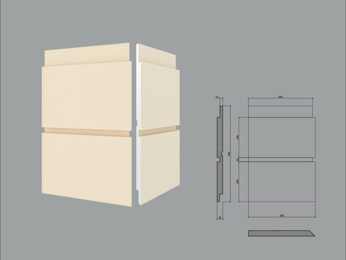 Coltar decorativ de exterior FPCL11 dimensiuni 350/350x30x250mm - imagine 5