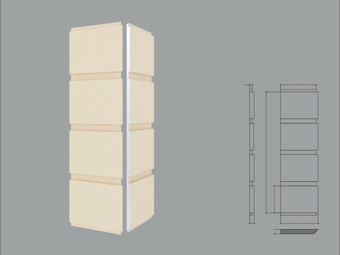 Coltar decorativ de exterior FPCL07 dimensiuni 1000x35x350x350 - imagine 2