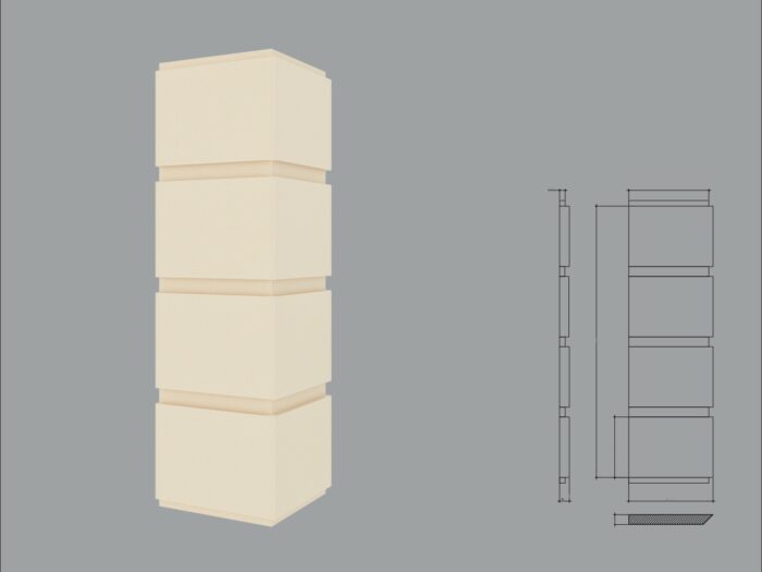 Coltar decorativ de exterior FPCL07 dimensiuni 1000x35x350x350 - imagine 3