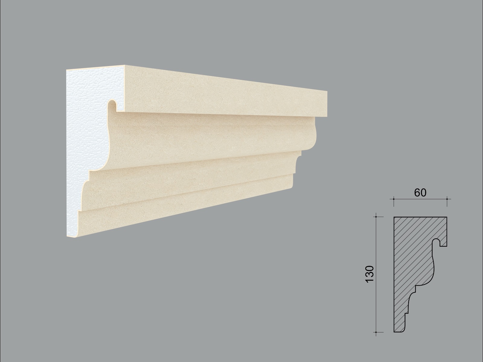 FP210D_individual site Solbanc/pervaz decorativ exterior FP210D dimensiuni 130x60x2000mm - imagine 1
