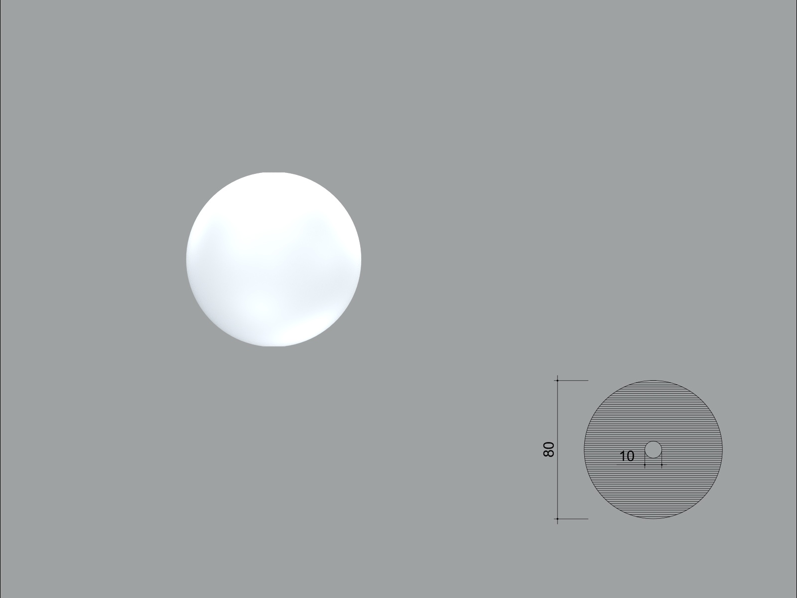 FPAD15-D80_site Accent decorativ de interior poliuretan FPAD15 tip sfera D=80 mm dimensiuni 80x80x80mm - imagine 1