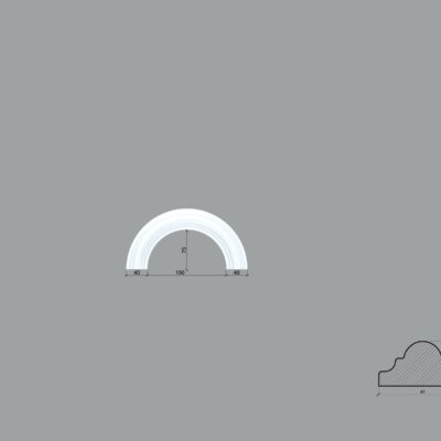 Arcada BR01 din poliuretan ARCBR01-150 de dimensiuni 75x20x150mm