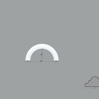 Arcada BR01 din poliuretan ARCBR01-200 de dimensiuni 100x20x200mm