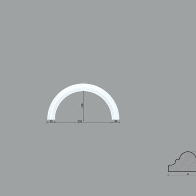 Arcada BR01 din poliuretan ARCBR01-300 de dimensiuni 150x20x300mm