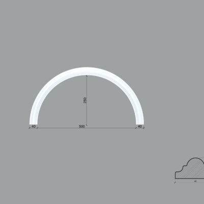 Arcada BR01 din poliuretan ARCBR01-500 de dimensiuni 250x20x500mm