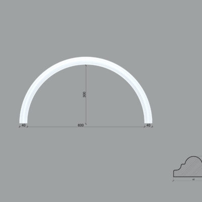 Arcada BR01 din poliuretan ARCBR01-650 de dimensiuni 325x20x650mm