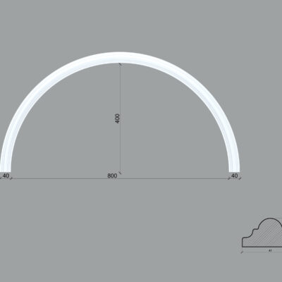 Arcada BR01 din poliuretan ARCBR01-800 de dimensiuni 400x20x800mm
